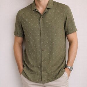 Goodthreads Olive Patterned Casual Shirt